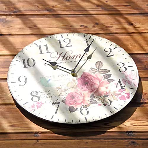 Amazon.co.jp: 掛け時計 薔薇 花柄 アンティーク おしゃれ 可愛い 時計